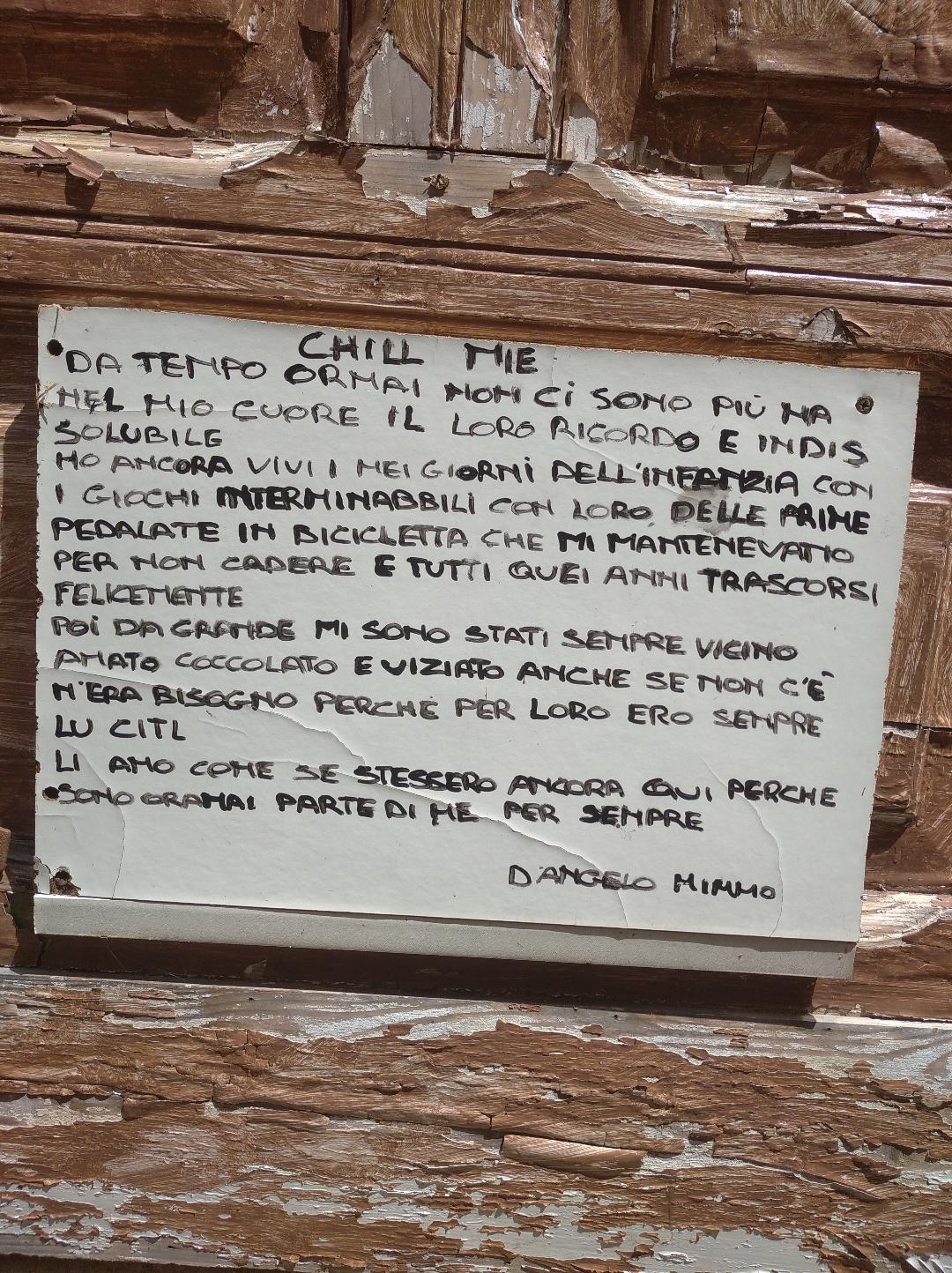 The verses of Dangelo Mimmo