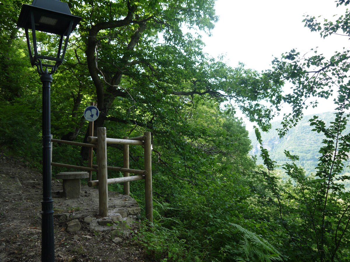 Bench in the woods above Canistro, overlooking the Valle Roveto