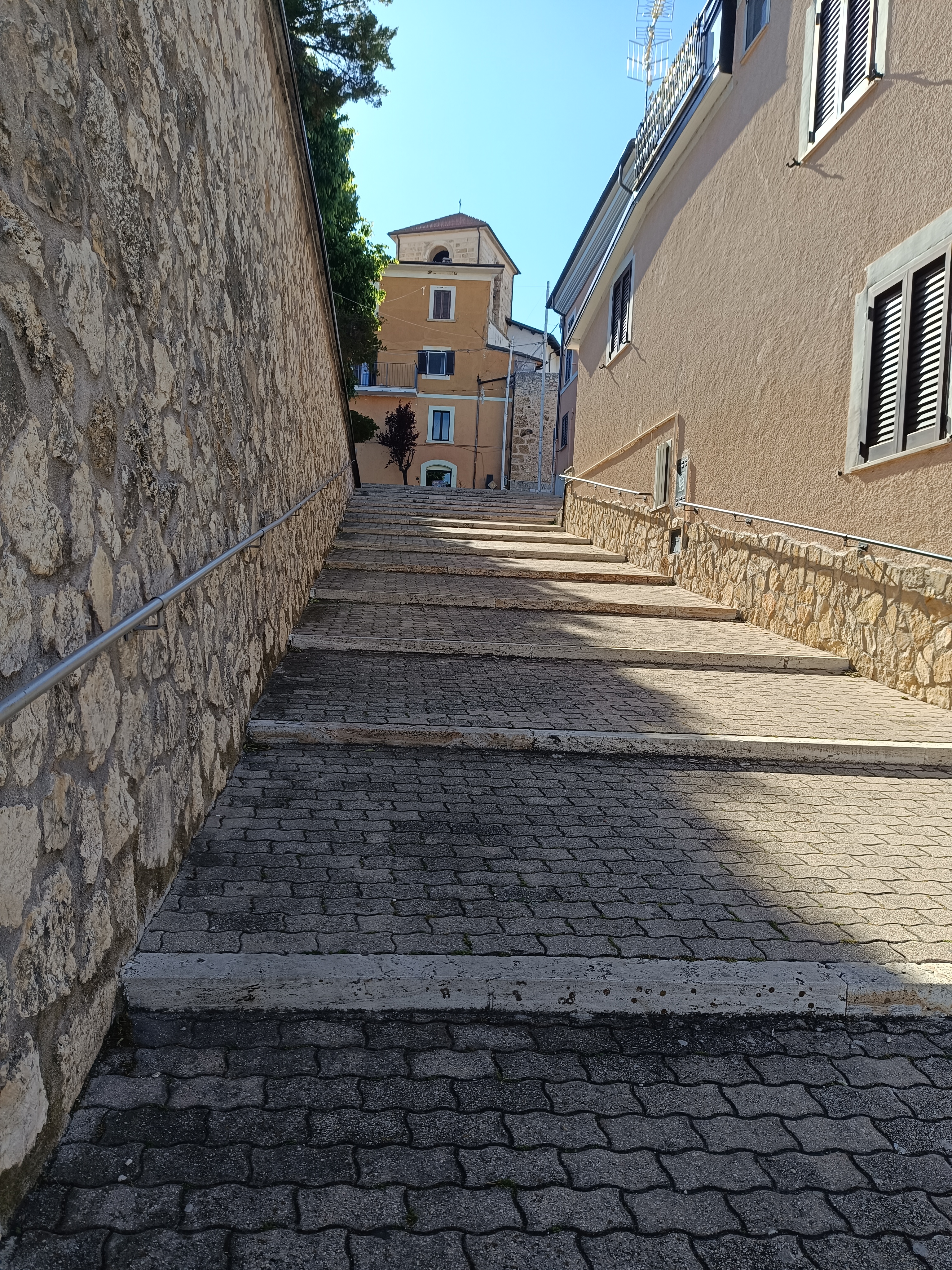 The steps leading up to the main square of Aielli